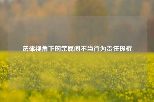 法律视角下的亲属间不当行为责任探析