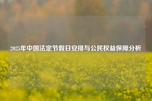 2025年中国法定节假日安排与公民权益保障分析