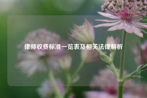 律师收费标准一览表及相关法律解析